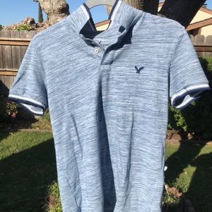 American Eagle Blue Button up t-shirt